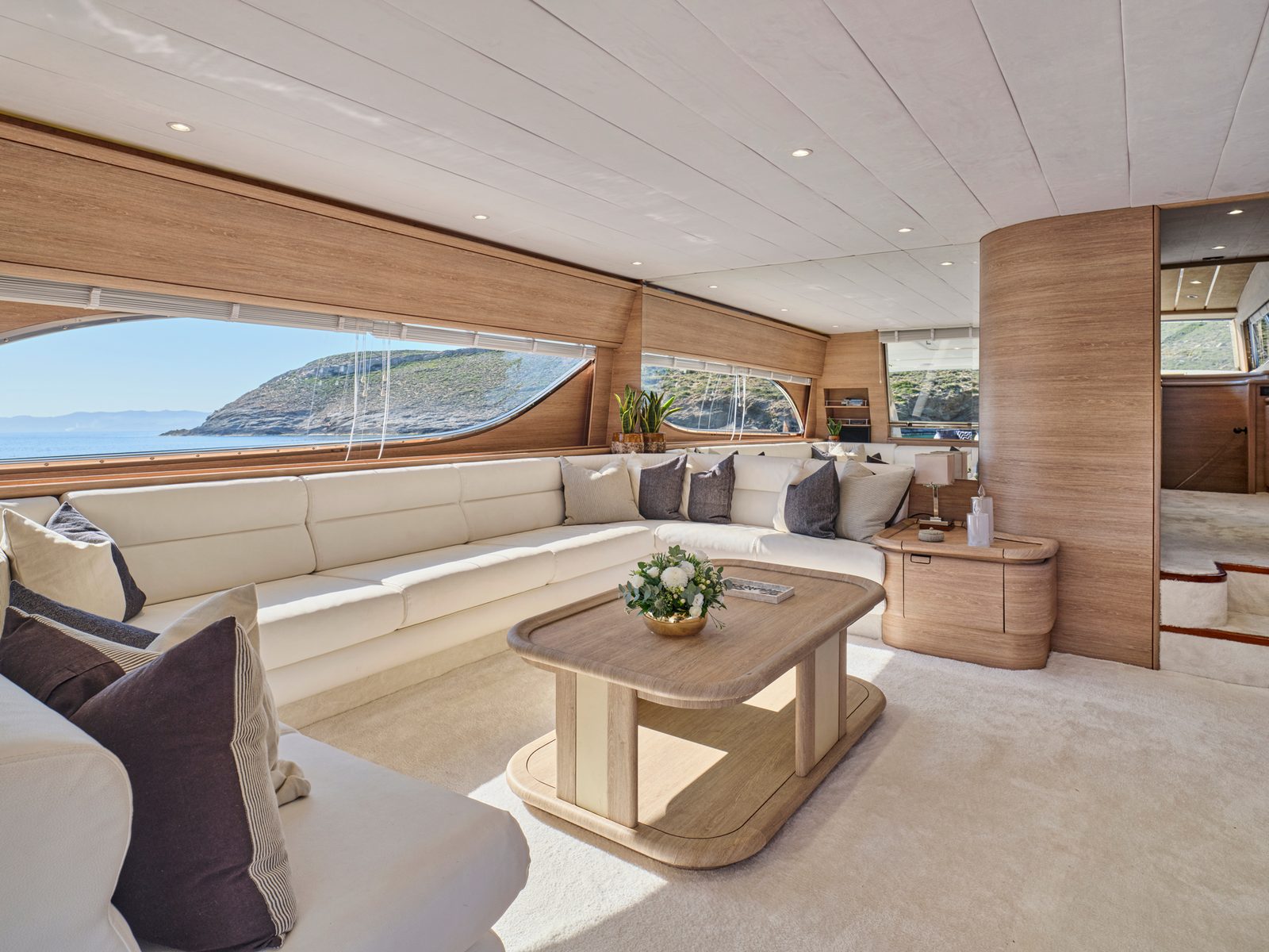 Main saloon on board Apeiron Blue